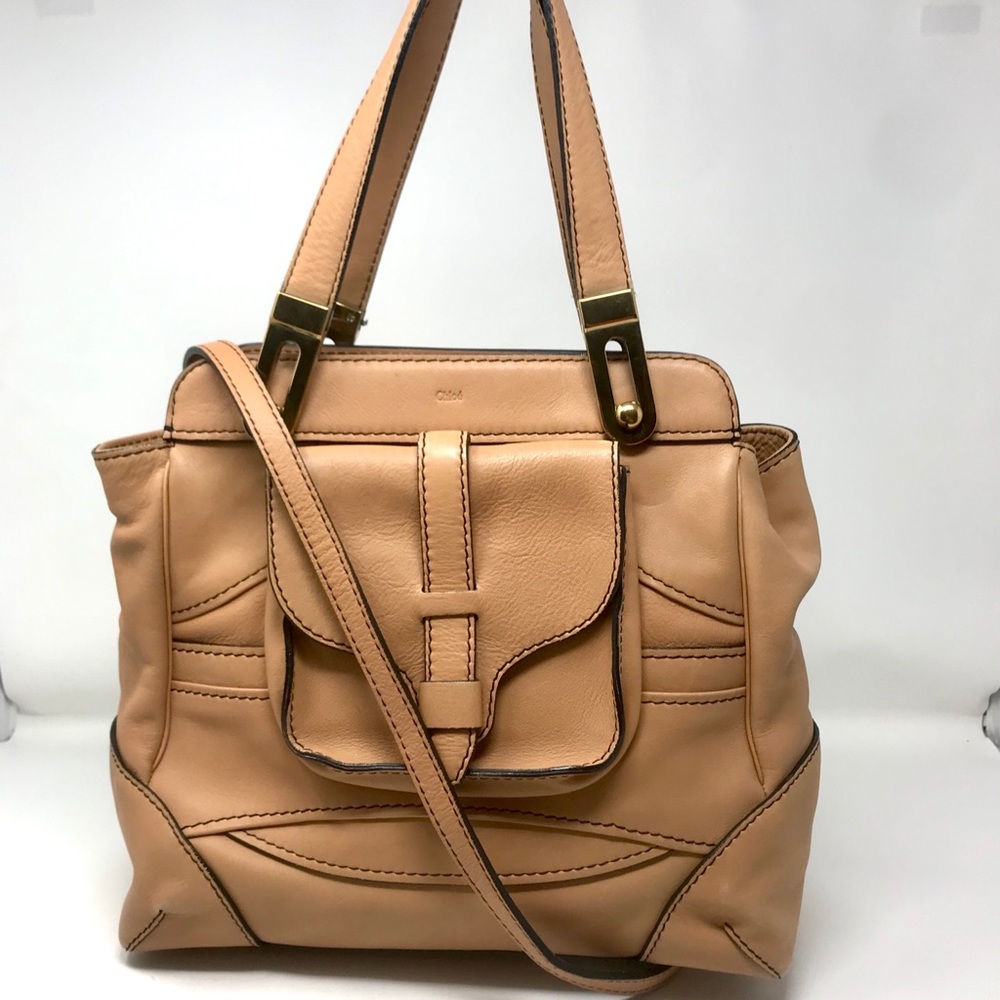 *SOLD* Chloé Camel Front Pocket 2-way Hobo